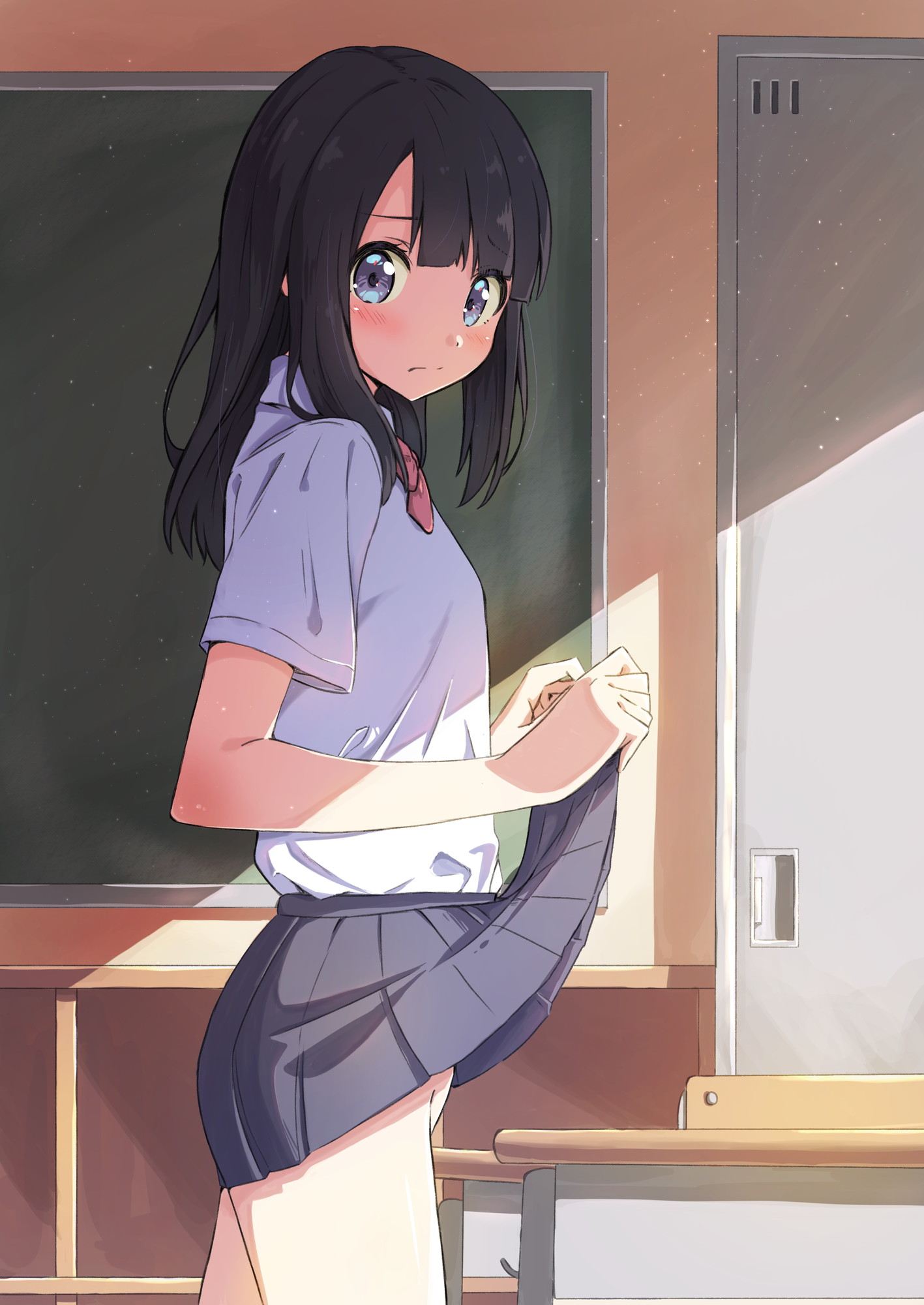 穿き忘れ？それとも穿かない派…？イチバン肝心なトコロだけギリ見せないノーパン娘♪