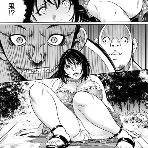 【エロ漫画】捕まったら即レイプ！罠にハメられた借金アイドル達が無人島でサバイバル「鬼ゲーム」！